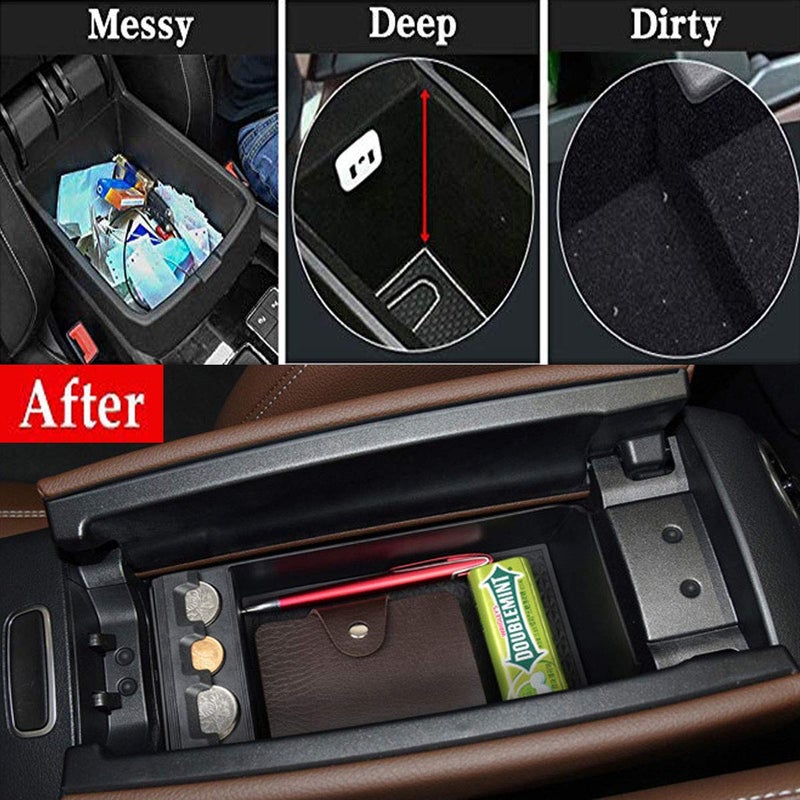 TTCR-II Center Console Organizer for Mercedes Benz A Class 2019-2025, for B Class GLB Console Organizer 2020-2025, for CLA Center Storage Tray GLA 2021-2024, for EQA EQB Middle Storage Box - Image 2